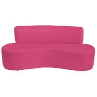 Sofá Curvo 3 Lugares Amsterdã 180cm Suede Cor Pink