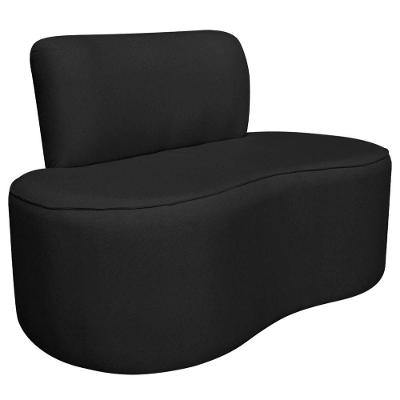 Sofá Curvo 2 Lugares Sala De Estar Recepção Escritório Amsterdã 120cm Corano - Amarena Móveis Cor Preto