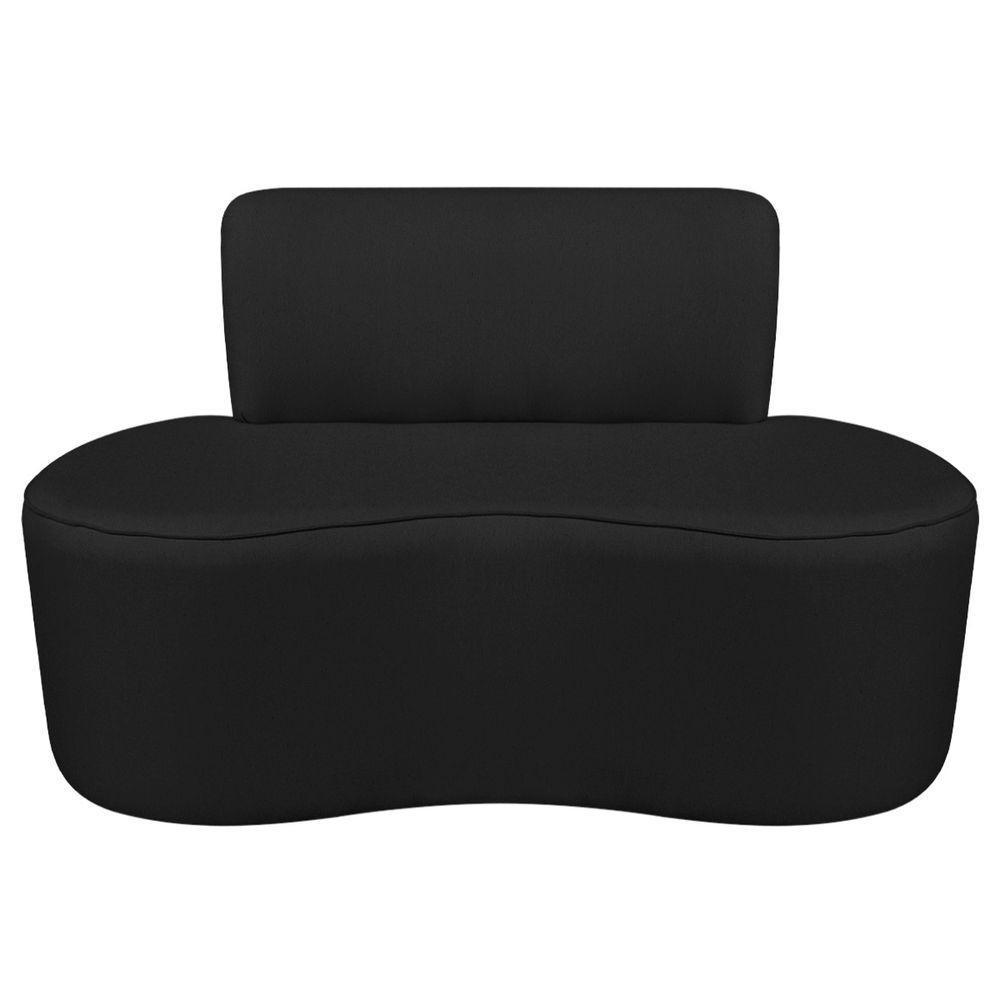 Sofá Curvo 2 Lugares Amsterdã 120cm Bouclé - Adj Decor Cor Preto - 4