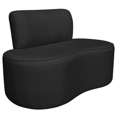 Sofá Curvo 2 Lugares Amsterdã 120cm Bouclé - Adj Decor Cor Preto