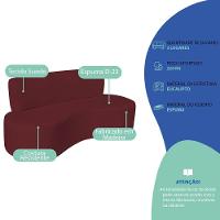 Sofá Curvo 3 Lugares Amsterdã 160cm Suede Cor Bordô - 6