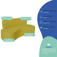 Sofá Curvo 3 Lugares Amsterdã 180cm Suede Cor Amarelo - 3