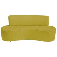 Sofá Curvo 3 Lugares Amsterdã 180cm Suede Cor Amarelo