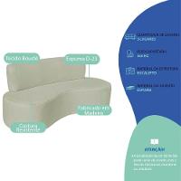 Sofá Curvo 3 Lugares Amsterdã 180cm Bouclé Cor Verde Oliva