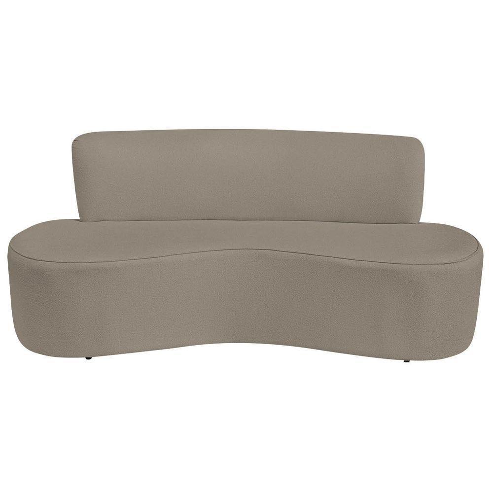 Sofá Curvo 3 Lugares Amsterdã 160cm Suede Cor Cappuccino - 5