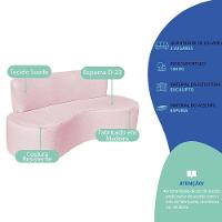 Sofá Curvo 2 Lugares Amsterdã 140cm Suede Cor Rosa Bebê