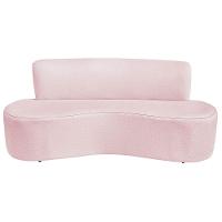 Sofá Curvo 2 Lugares Amsterdã 140cm Suede Cor Rosa Bebê - 5