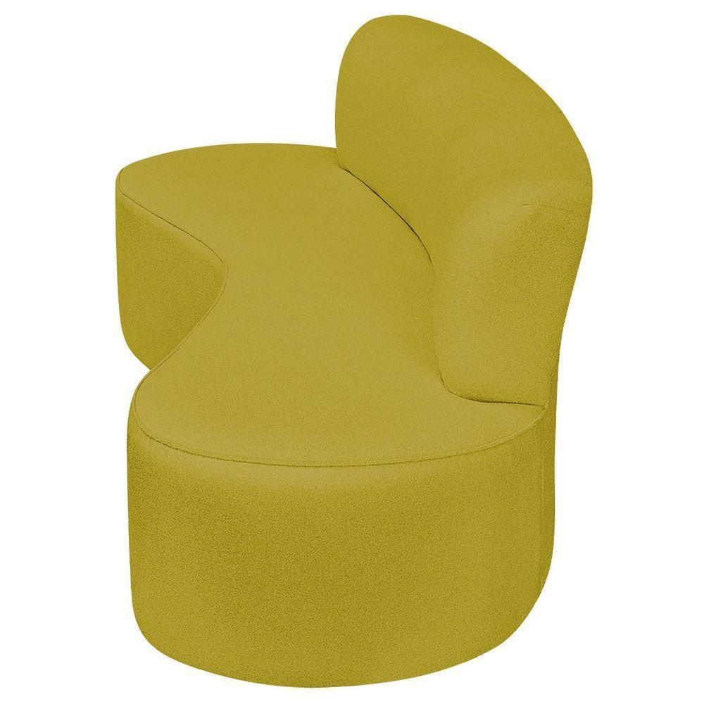 Sofá Curvo 3 Lugares Amsterdã 160cm Suede Cor Amarelo - 6