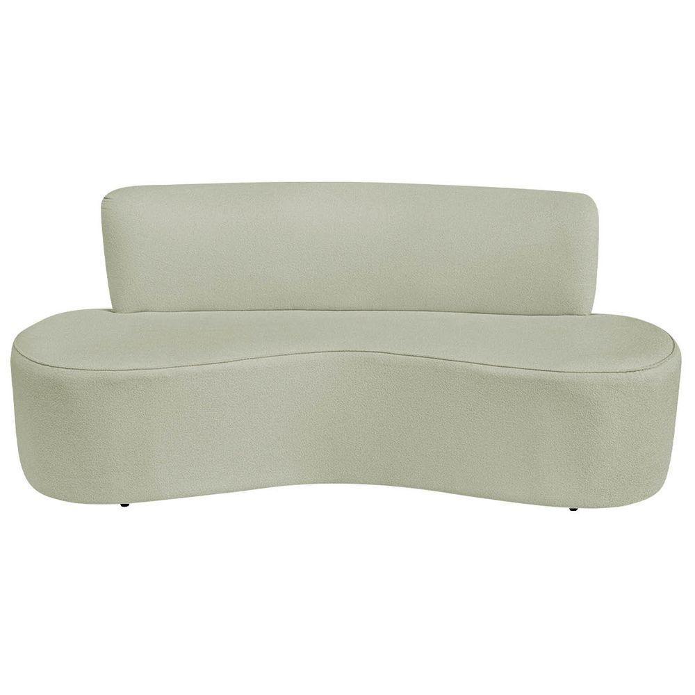Sofá Curvo 2 Lugares Amsterdã 140cm Bouclé Cor Verde Oliva - 4