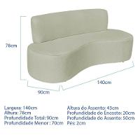 Sofá Curvo 2 Lugares Amsterdã 140cm Bouclé Cor Verde Oliva - 2