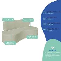 Sofá Curvo 2 Lugares Amsterdã 140cm Bouclé Cor Verde Oliva - 3