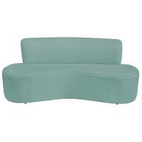 Sofá Curvo 2 Lugares Amsterdã 140cm Suede Cor Azul Tiffany