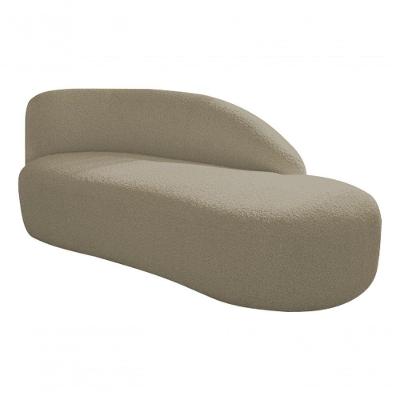 Divã Recamier Curvo Luna 140cm Lado Direito Suede - Amarena Móveis Cor Cappuccino