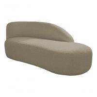 Divã Recamier Curvo Luna 140cm Lado Direito Suede - Amarena Móveis Cor Cappuccino - 1