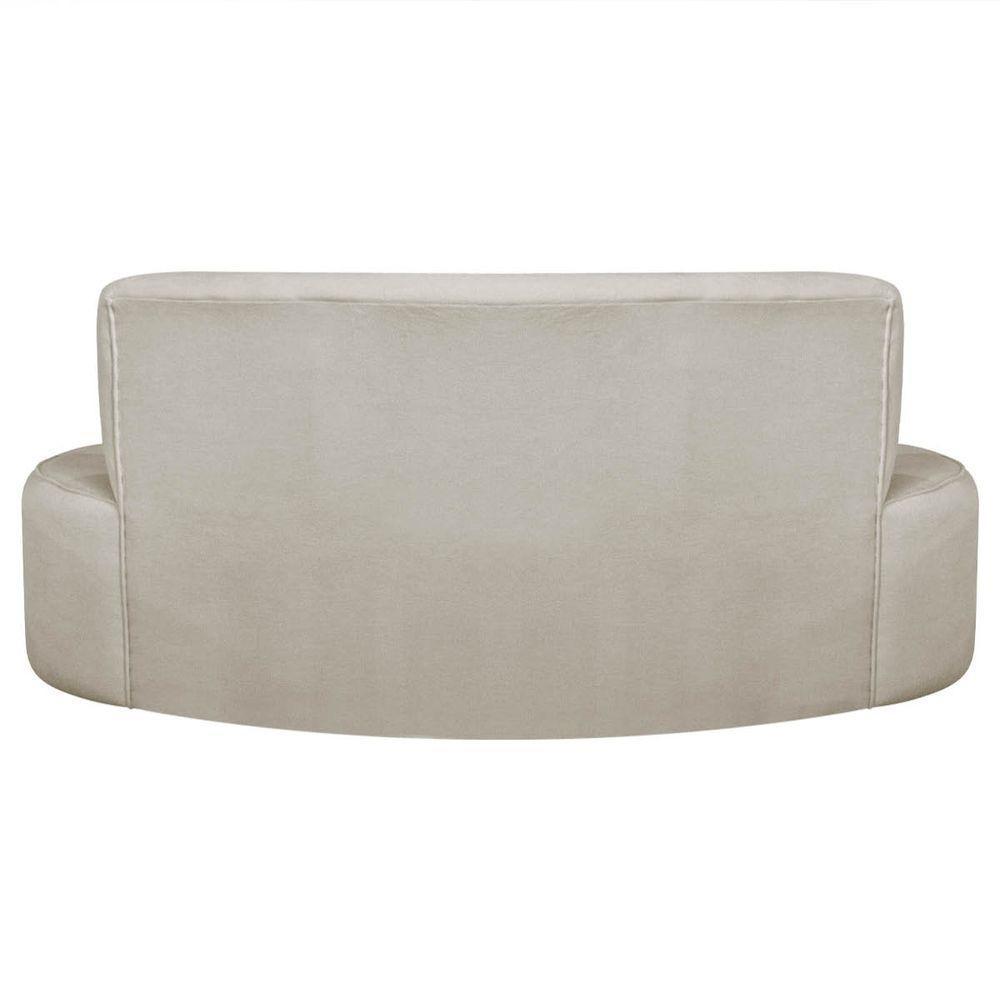 Kit Recamier Curvo Amsterdã 200cm E Poltrona Amore Luxo Linho Cor Bege - 3