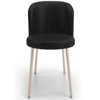 Kit 03 Cadeiras Para Sala De Jantar Cozinha Estofada Gavi Arena L02 Couríssimo Preto - Lyam Decor - 3