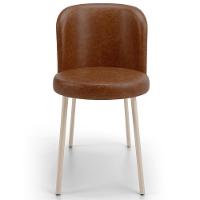 Kit 03 Cadeiras Para Sala De Jantar Cozinha Estofada Gavi Arena L02 Couríssimo Marrom - Lyam Decor - 3