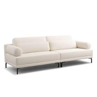Sofá 2 Lugares Living 194cm Pé Ferro Romeu Bouclê K01 - D'rossi Cor Off White - 2