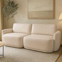 Sofá 2 Lugares Orgânico 194cm Modulado Para Sala Brumma Bouclê K01 - D'rossi Cor Bege - 1