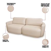 Sofá 2 Lugares Orgânico 194cm Modulado Para Sala Brumma Bouclê K01 - D'rossi Cor Bege - 3