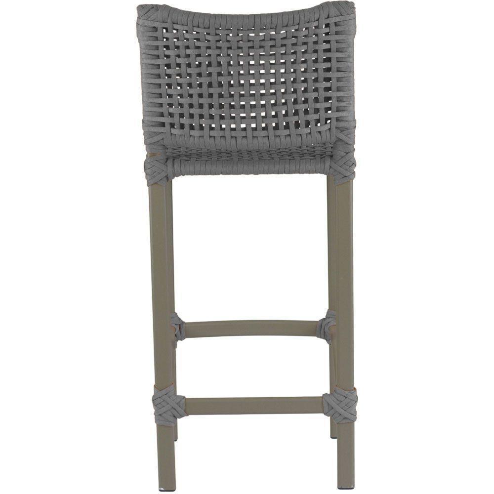 6 Banquetas Haiti Corda Náutica Alumínio Trama Original Cinza - 3