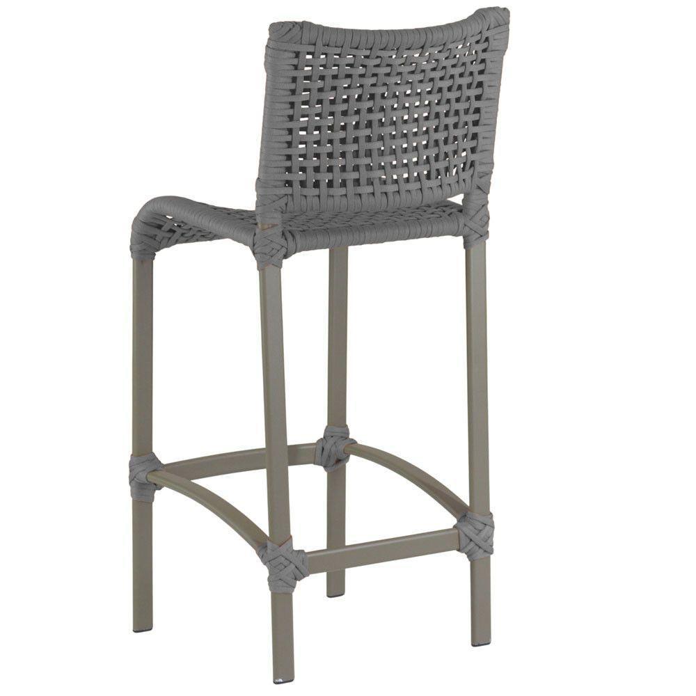 6 Banquetas Haiti Corda Náutica Alumínio Trama Original Cinza - 4