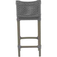 6 Banquetas Haiti Corda Náutica Alumínio Trama Original Cinza - 3