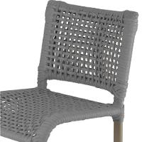 6 Banquetas Haiti Corda Náutica Alumínio Trama Original Cinza - 5