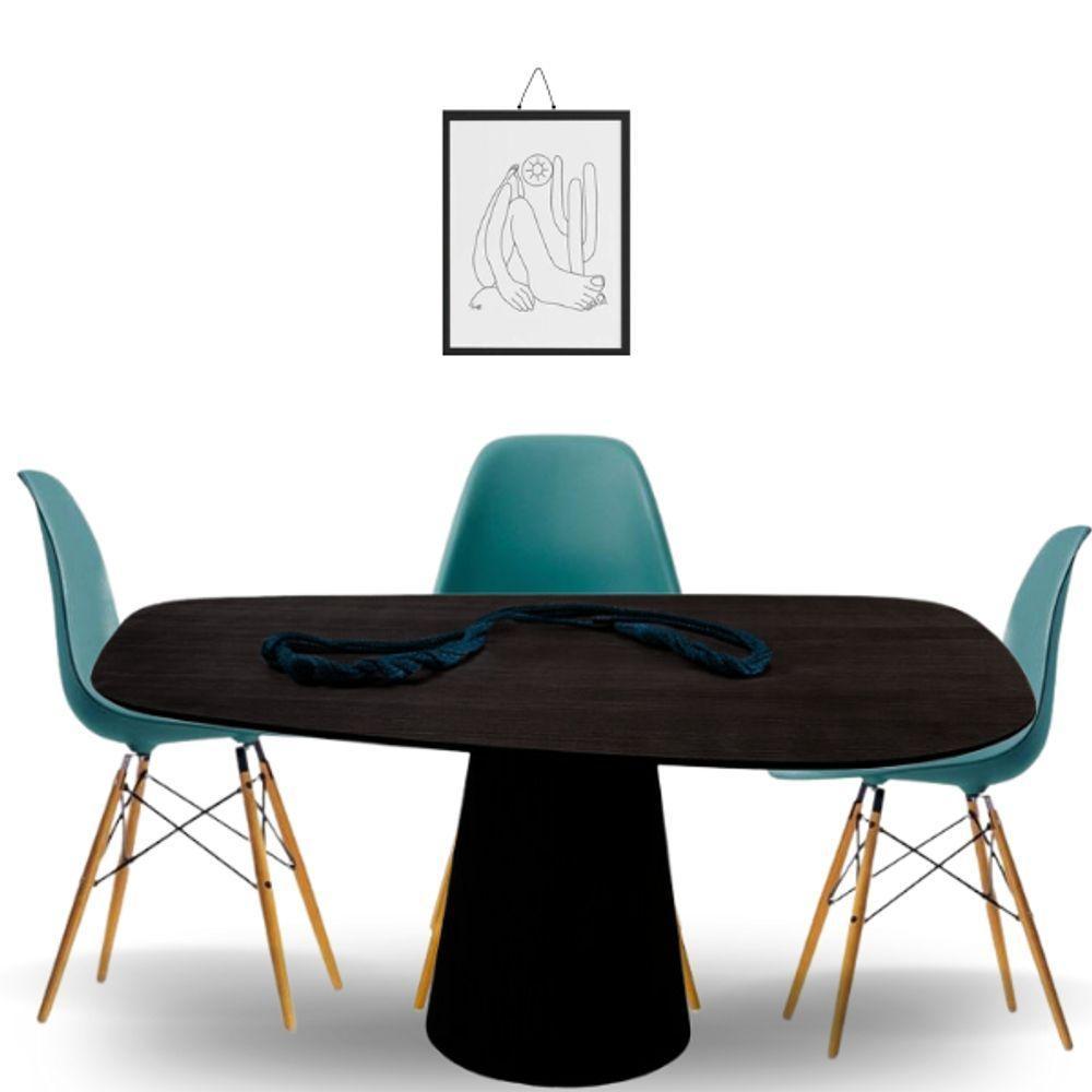 Mesa Oval Organica Flower 2.44x1;37cm Em Ebano - 1