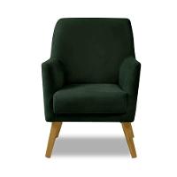 Poltrona Decorativa Retrô Recepção Magali Lisa Veludo Verde Folha Lansofbr - 2