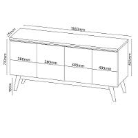 Buffet Aparador Sala De Jantar Estar 4 Portas Flip Mel - 6