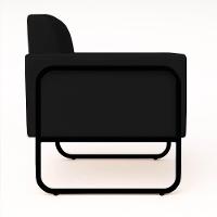 Poltrona Sala Industrial Alta Tubo Preto Elisa Veludo D03 - D'rossi Cor Preto - 6