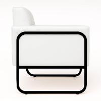 Poltrona Sala Industrial Alta Tubo Preto Kit 2 Elisa Sintético D03 - D'rossi Cor Branco - 7