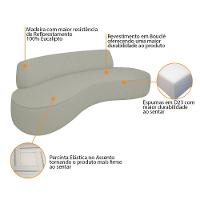 Sofá Curvo Sala De Estar Recepção Consultório Amsterdã 250cm Bouclé Cor Verde Oliva