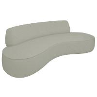 Sofá Curvo Sala De Estar Recepção Consultório Amsterdã 250cm Linho Bouclé Cor Verde Oliva - 2