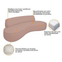 Sofá Curvo Sala De Estar Recepção Consultório Amsterdã 220cm Linho Cor