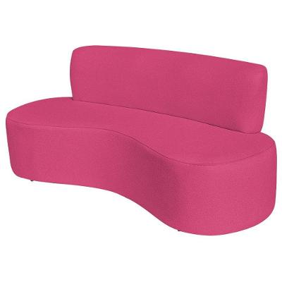 Sofá Curvo Orgânico Escritório Recepção Sala 2 Lugares Amsterdã 140cm Suede Cor Pink