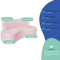 Sofá Curvo 4 Lugares Amsterdã 200cm Suede Cor Rosa Bebê