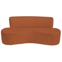 Sofá Curvo 3 Lugares Amsterdã 180cm Suede Cor Terracota - 2