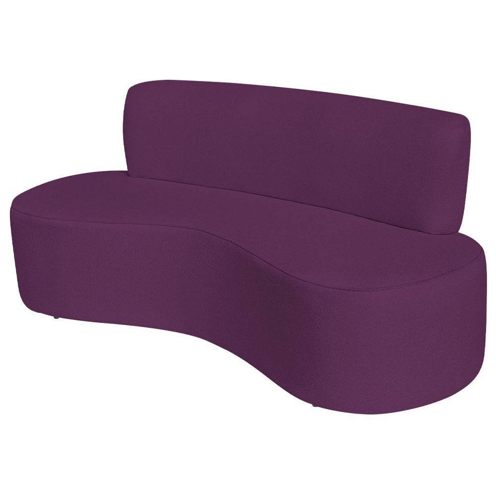 Sofá Curvo 4 Lugares Amsterdã 200cm Suede Cor Roxo - 5