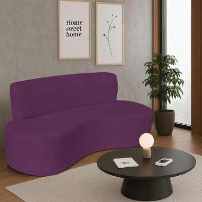 Sofá Curvo 4 Lugares Amsterdã 200cm Suede Cor Roxo