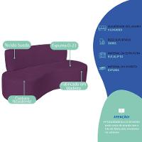 Sofá Curvo 4 Lugares Amsterdã 200cm Suede Cor Roxo - 7