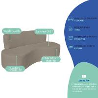 Sofá Curvo 4 Lugares Amsterdã 200cm Suede Cor Cappuccino