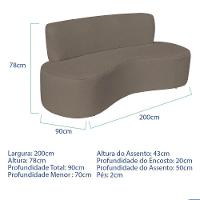 Sofá Curvo 4 Lugares Amsterdã 200cm Suede Cor Marrom