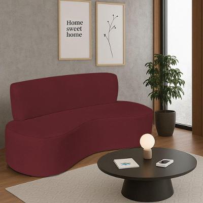 Sofá Curvo 4 Lugares Amsterdã 200cm Suede Cor Bordô
