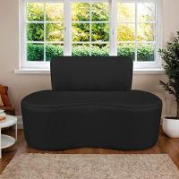 Sofá Curvo 2 Lugares Amsterdã 130cm Bouclé - Doce Sonho Móveis Cor Preto - 2