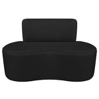 Sofá Curvo 2 Lugares Amsterdã 130cm Bouclé - Doce Sonho Móveis Cor Preto