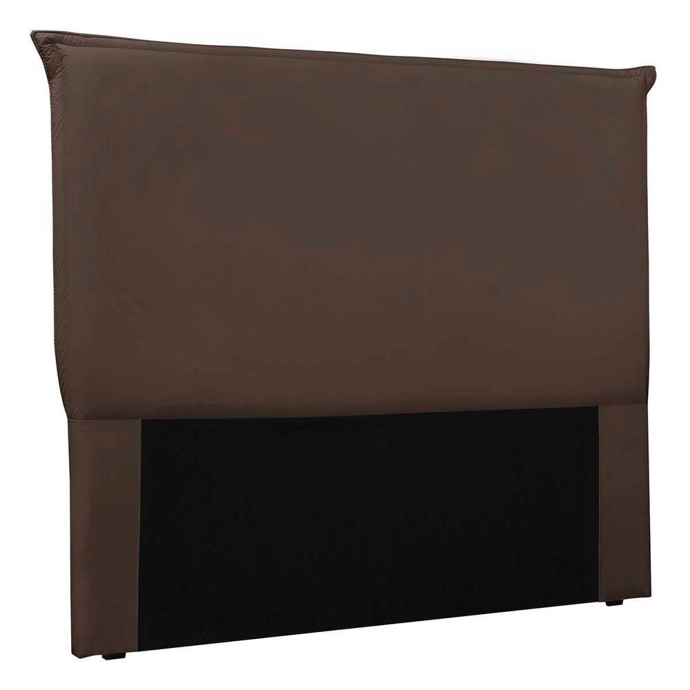 Cabeceira Estofada Nápoles 140cm Casal Veludo Marrom - 1