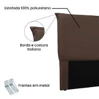 Cabeceira Estofada Nápoles 140cm Casal Veludo Marrom - 4