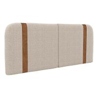 Cabeceira Painel Orgânico Cama Box Queen Size Flay 160cm Dobrável Bouclé Bege - Desk Design - 6